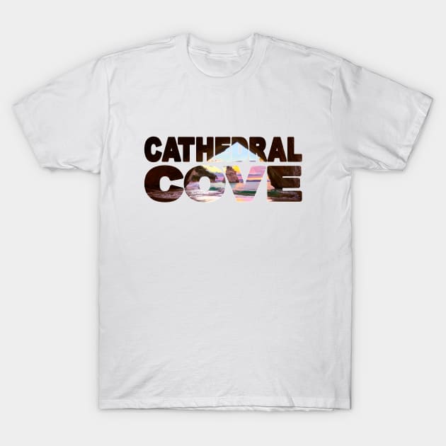 CATHEDRAL COVE - New Zealand Sunset Glow T-Shirt by TouristMerch